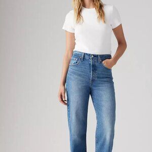 Levi Ribcage Straight Ankle Jeans in Dance Around